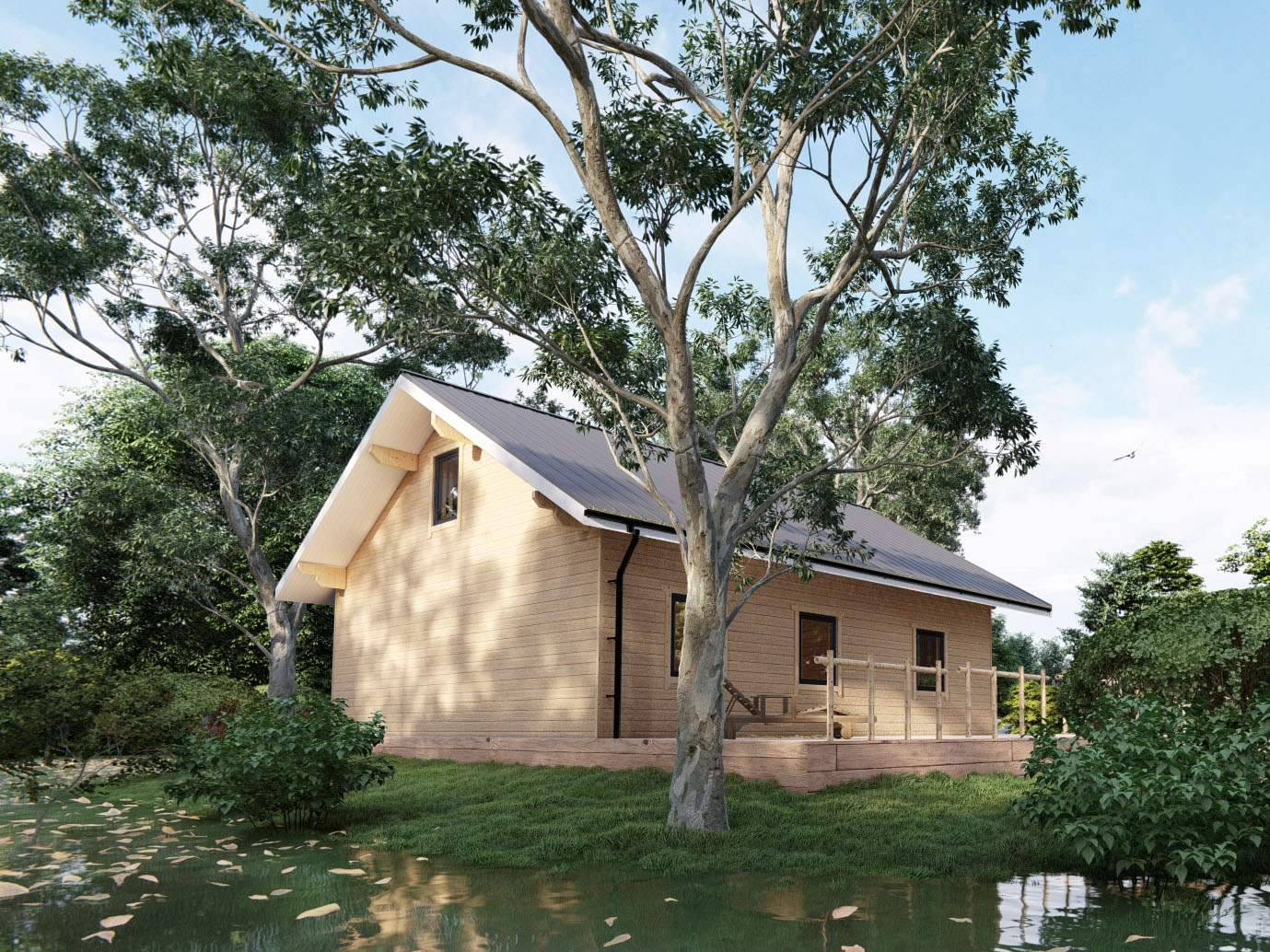 Tiny Wooden Chalet Prefabricated Flat Packed Log Cabin