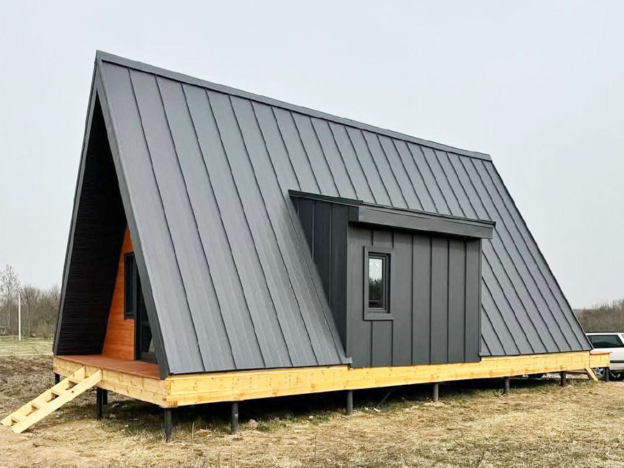 Portable Triangle Small Wooden House Offers Mobile Rural Living